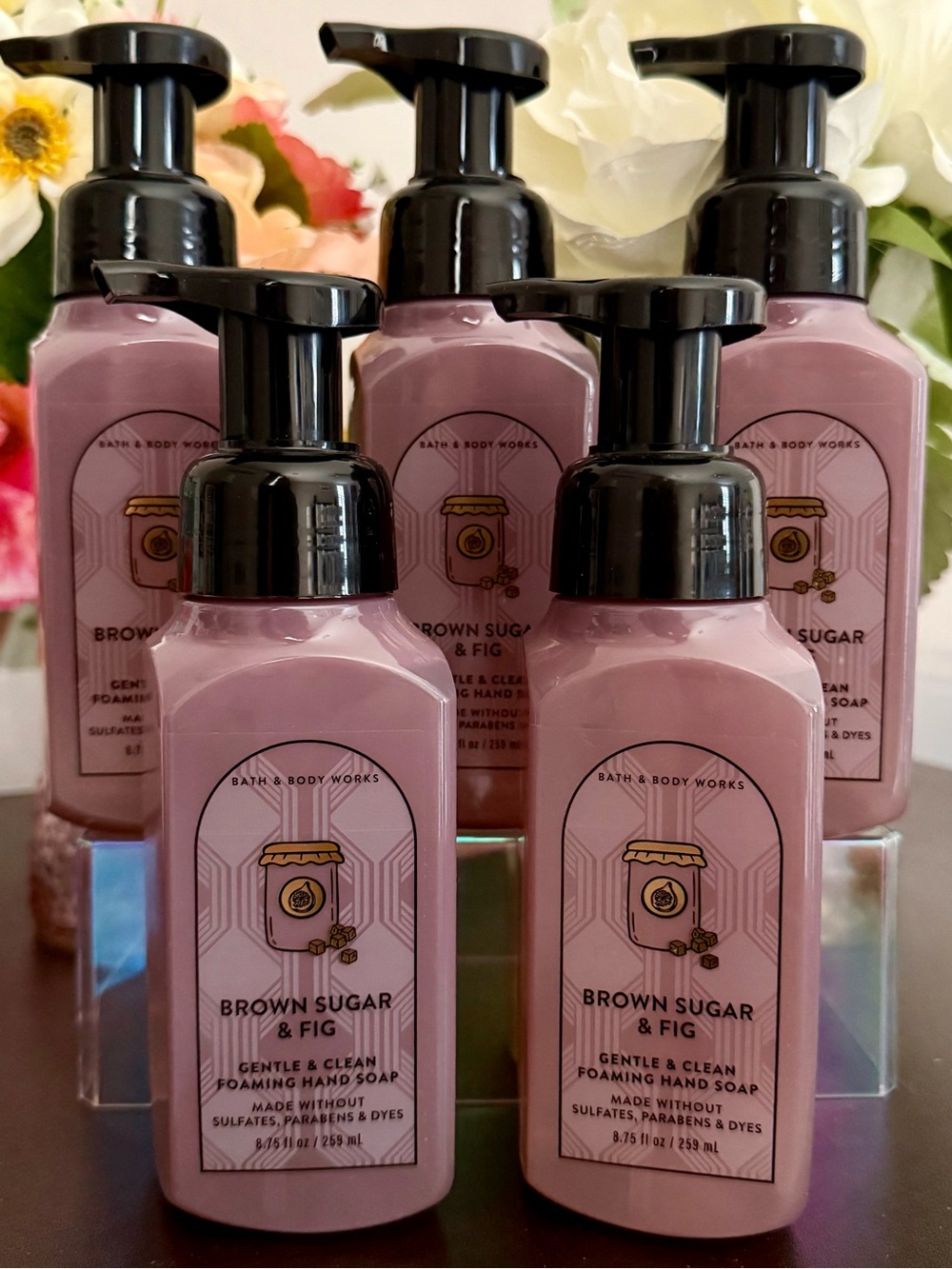 🆕🍢 BATH & BODY WORKS LIMITED EDITION “BROWN SUGAR & FIG” 5-PIECE HAND SOAP SET.